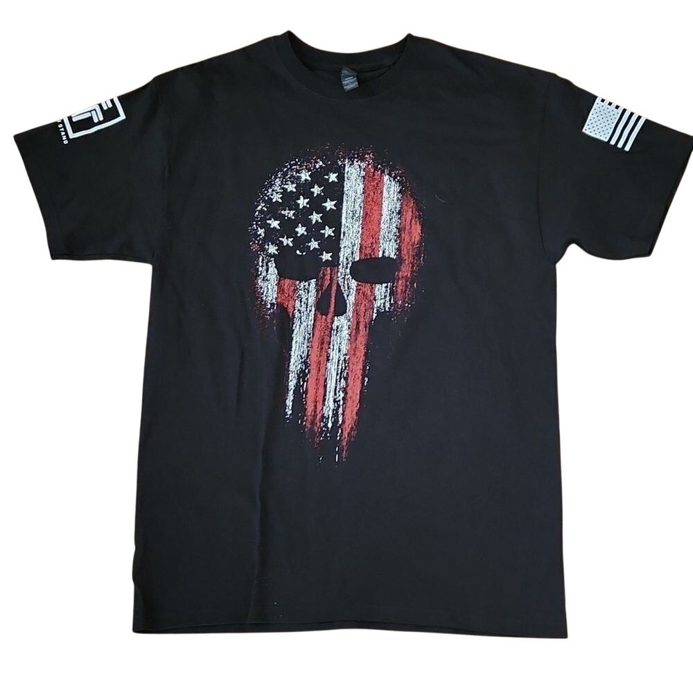 M &O Gold black men's large short sleeve t-shirt United We Stand